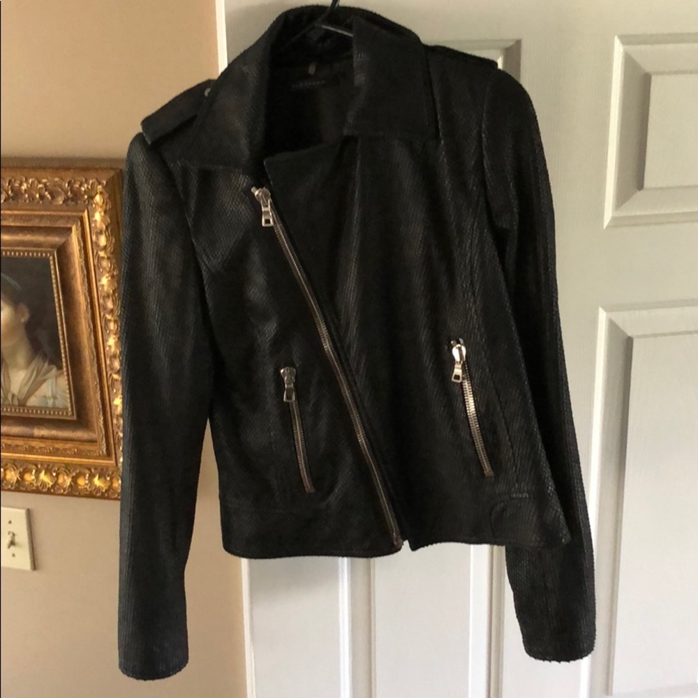 Elie Tahari  black bomber jacket